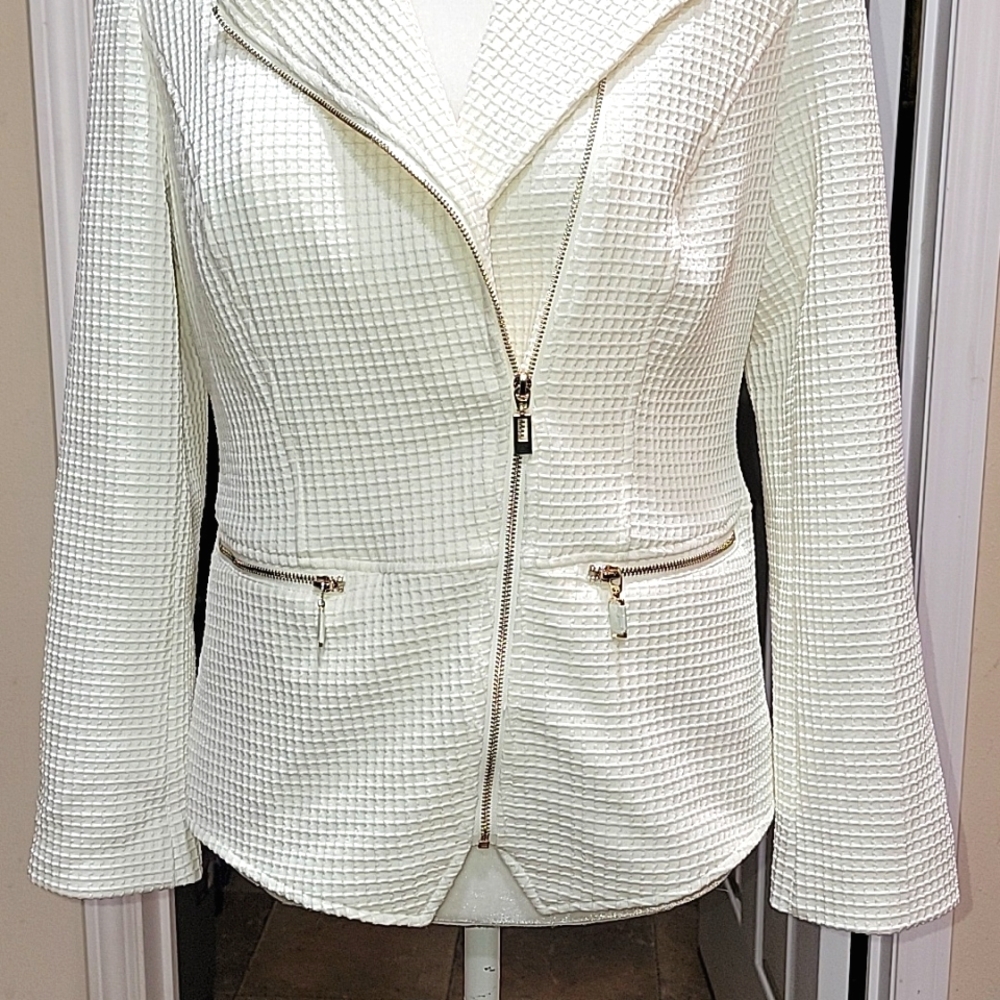 Chico's Textured Moto Style Jacket Women's Size 4 - Picture 3 of 15